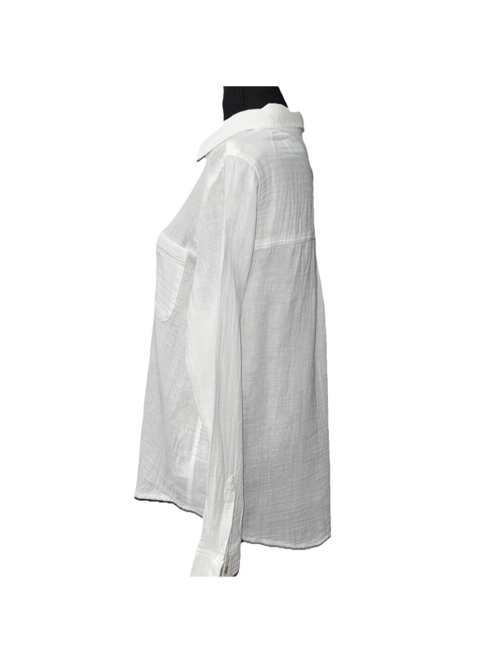 RAILS Women’s Ellis Button-Up Gauze Shirt in White-Size Medium - Picture 9 of 15